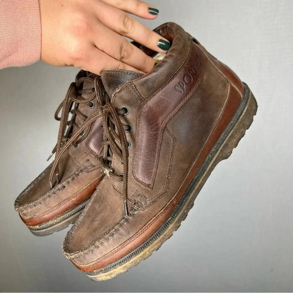 Sporto | Mens Brown Leather Loafer Boat‎ Shoe 8 main image 2